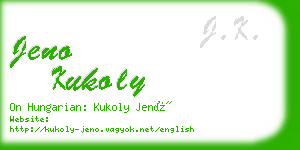 jeno kukoly business card